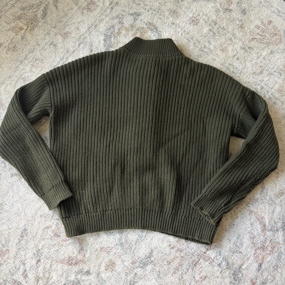 Sezane Lucas Jumper Pullover Sweater in Khaki Green Size XS - Picture 5 of 9